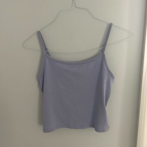American Eagle cropped ribbed lavender/periwinkle tank size M